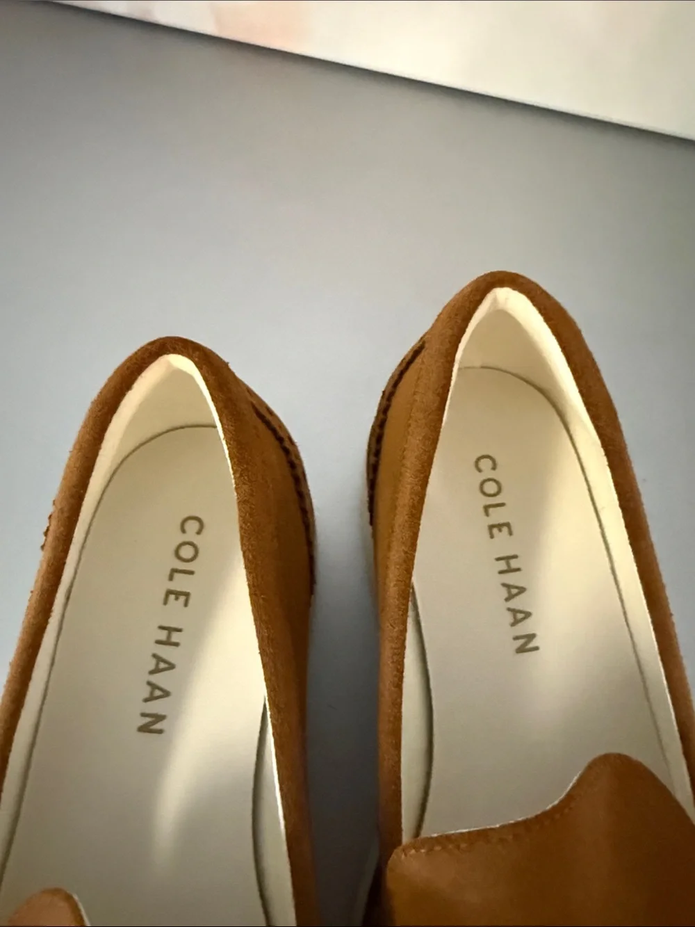 Cole Haan Women's Suede Loafers in Cognac Brown Size 9